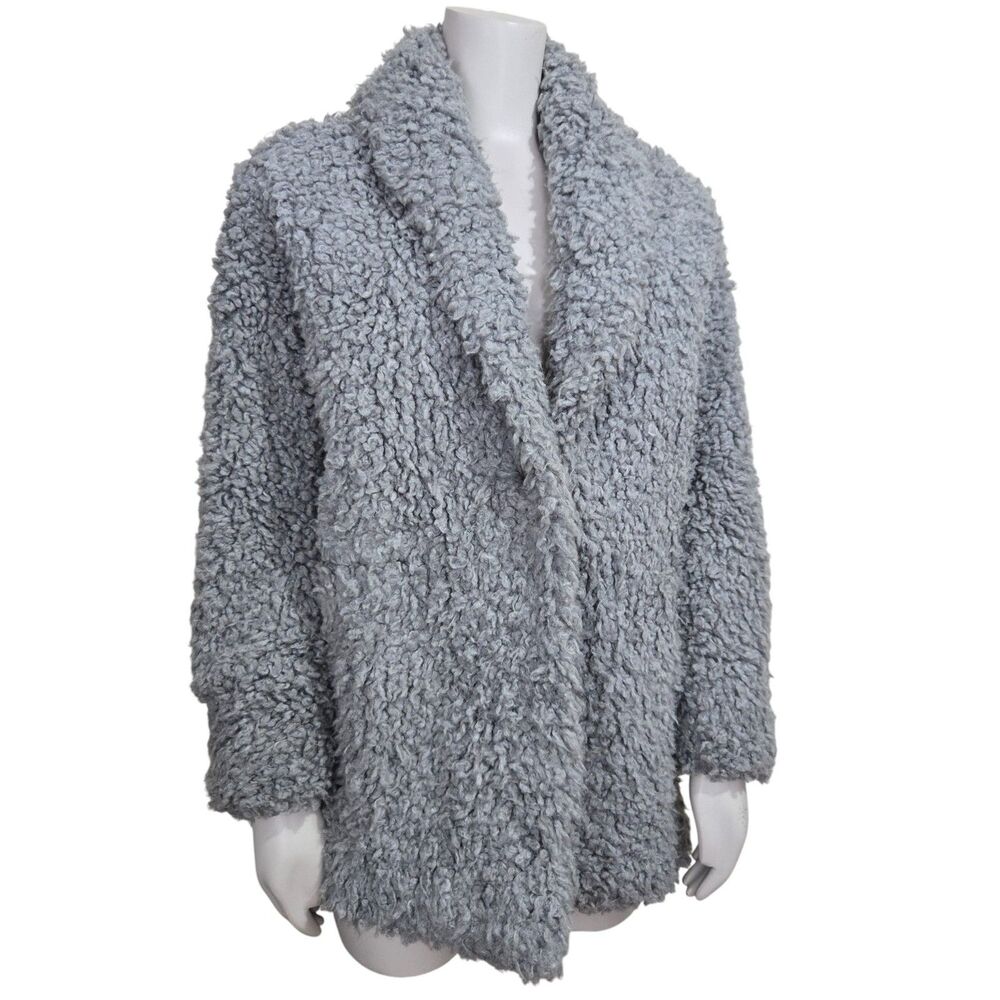 Aritzia Wilfred Free Grey Teddy Shag Coat Size XXS Boho Grunge‎ Faux Fur Lux